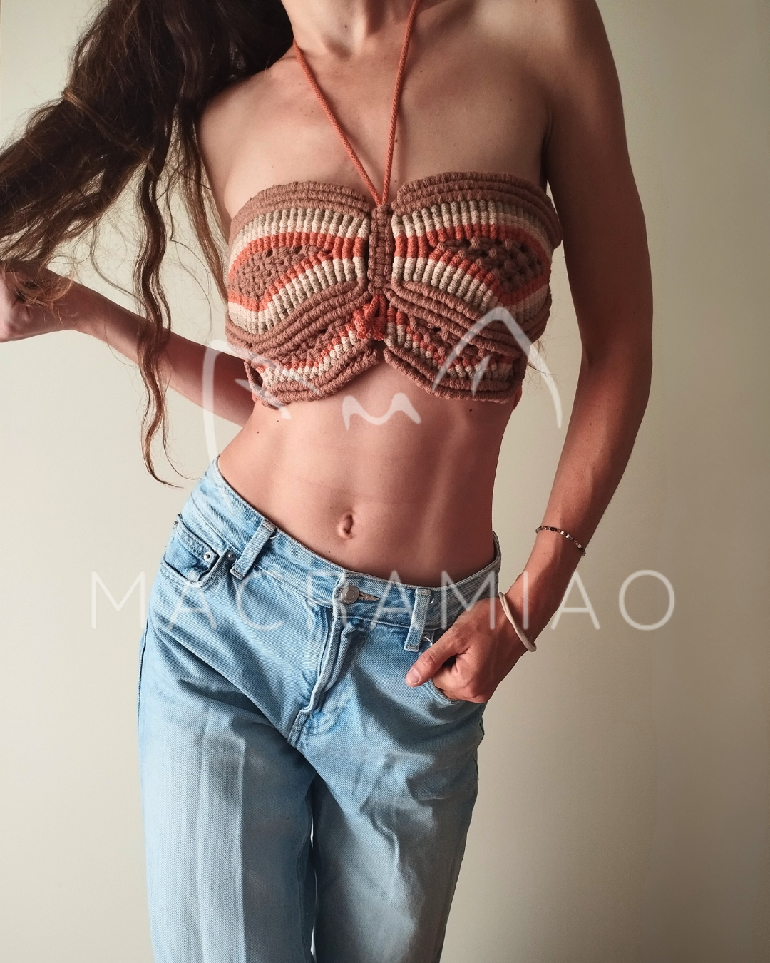 Top Farfalla in Macramè