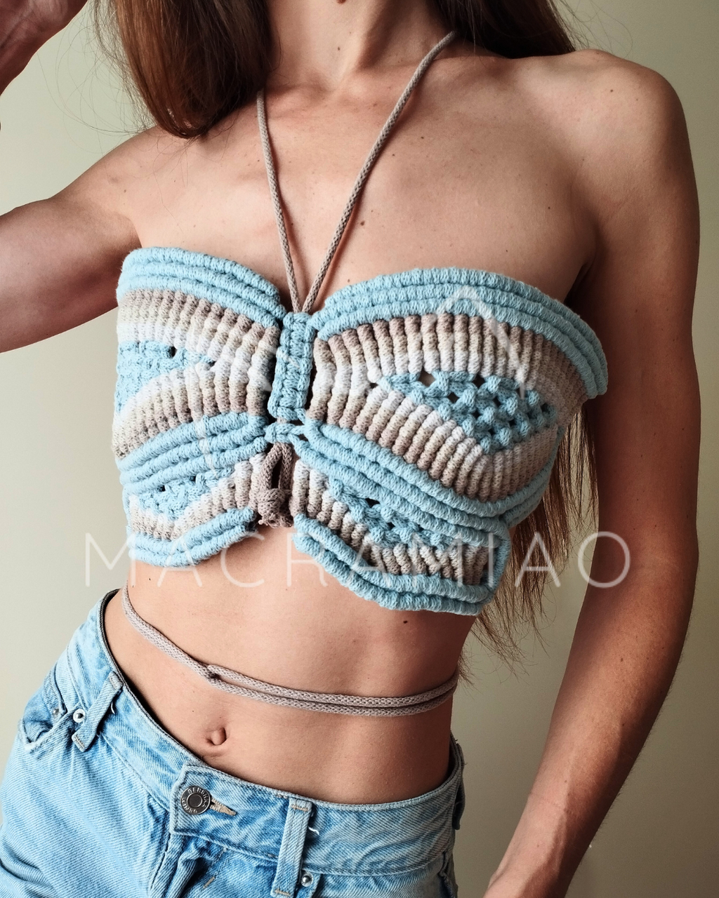 Top Farfalla in Macramè