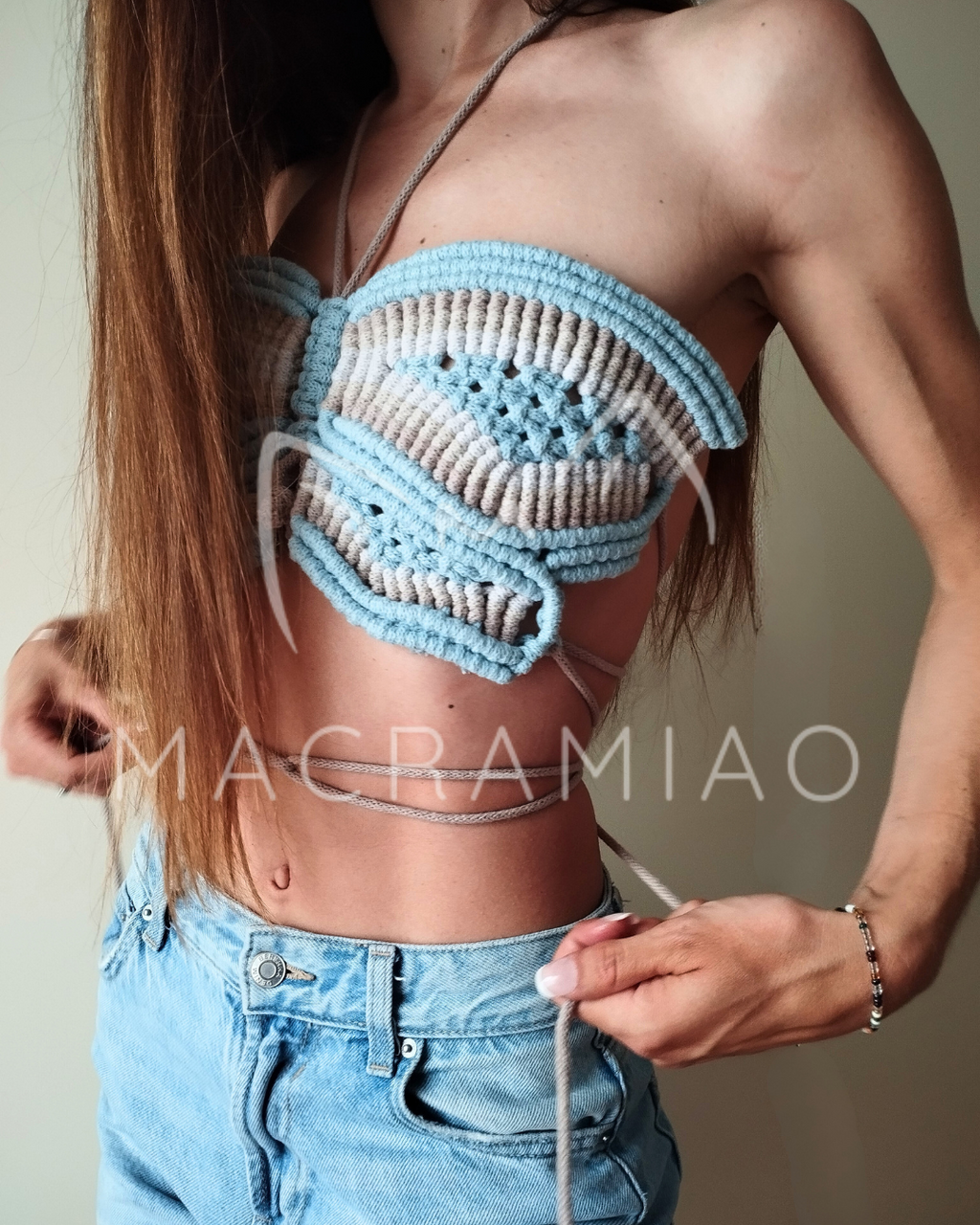 Top Farfalla in Macramè