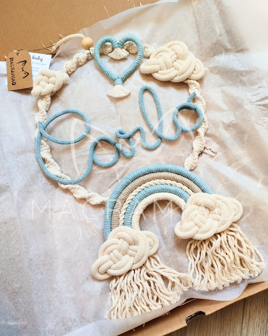 Fiocco Nascita "Fluffy Sky"